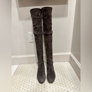 Stuart Weitzman Lowland grey suede over the knee boot